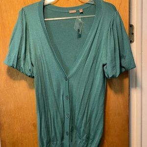 NEW Halogen Teal Cardigan Ballon Sleeves